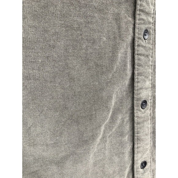 APT.9 Shirt Men’s Small Gray Thin Ribbed Corduroy Long Sleeve Button Up Pockets - Picture 13 of 15